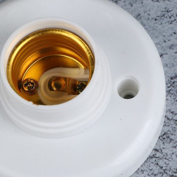 2 stk E27 Lyspæreholder, E27 Lampeholdere Rund Plast Skrue