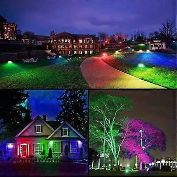 LED Flomlys 100W Ekvivalent, Utendørs Fargeskiftende LED Scene Landskapsbelysning, RGBW Bluetooth Smart Flomlys 2700K & 16 Millioner Farger&Tidsinnstilling
