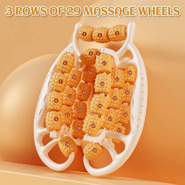 29-rullars benmassager, rullmuskelavslappning benformare, ringformad benmassager - Orange Orange