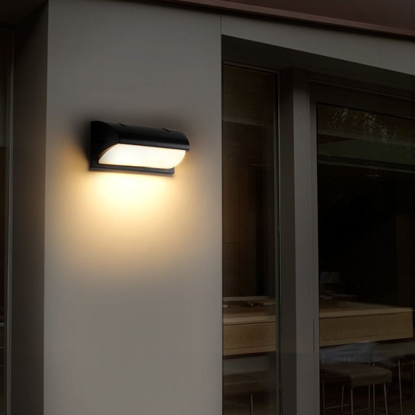 18W Outdoor Wall Light with Motion Sensor, 3000K Warm White, IP65