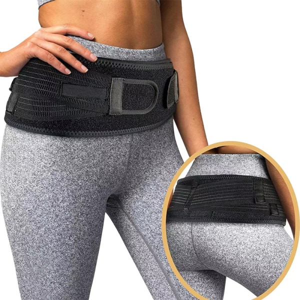 Black Sacroiliac Hip Belt for Women and Men - Relieve Sciatic, P