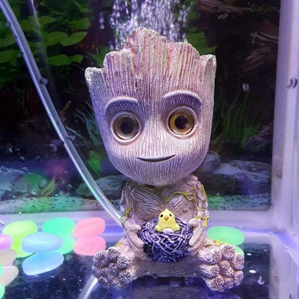 Resin Akvarie Dekoration med Iltpumpe og Luftboble Sten f