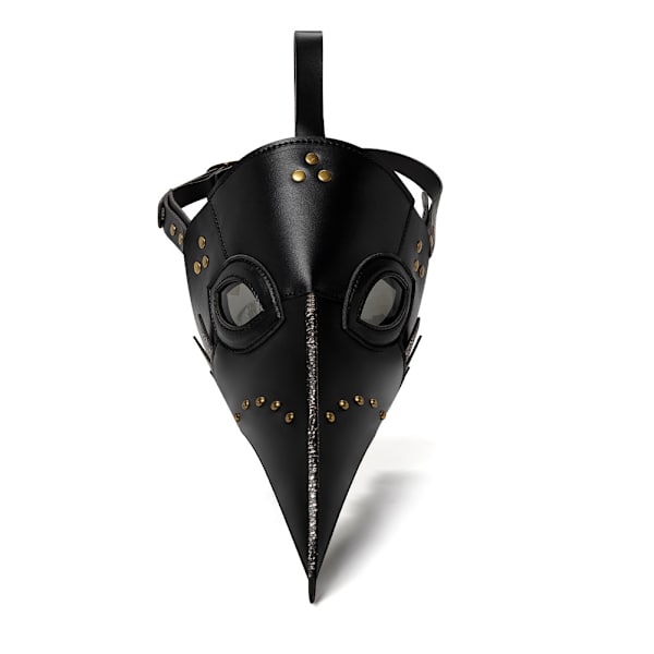 Ruttolääkärin naamio pitkällä nokalla, linnun nokka naamio, niitit, steampunk-tyyli