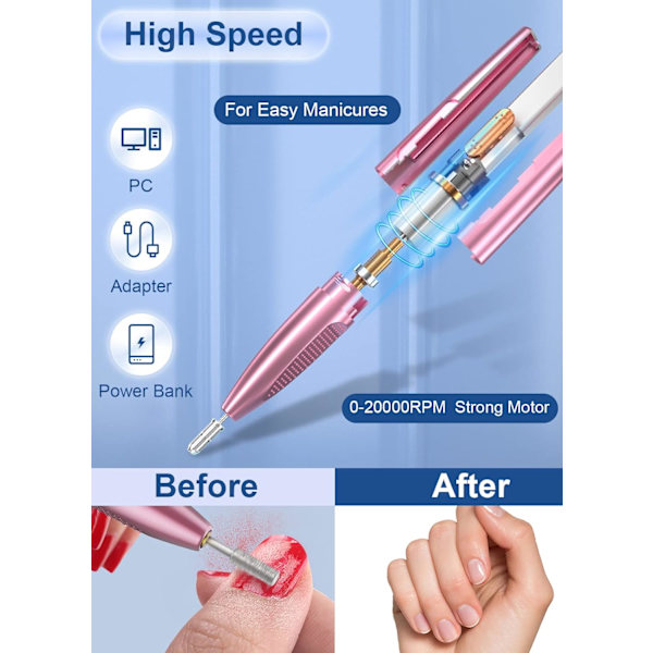 Professionel elektrisk neglefil, Gel neglefil, Manicure og Ped