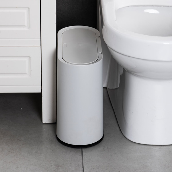 Plastdesign Köksbordsavfallskorg med tryckknappslock (Vit)