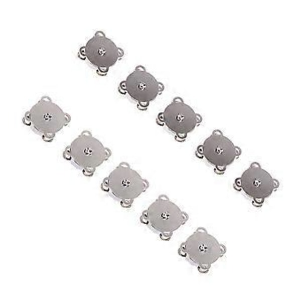 10 stk 18mm Magnetiske Trykknapper Låser Plommeblomst Formet Metall Klappknapper for Håndvesker Vesker Vesker Klær Laging (Sølv)