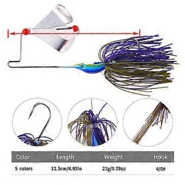 Spinnare Beten Fiske Drag för Öring Lax Spinnare Beten Fiske Buzzbait Drag Swim Jigs Fiske Drag