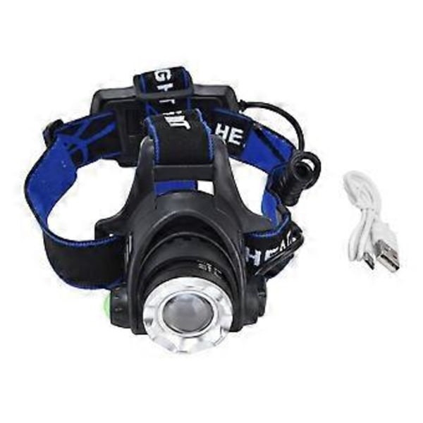 4 i 1 RGBW Fokus Pannlampa Teleskopisk Zoom USB Uppladdningsbar Super Stark Strålkastare för Fiske