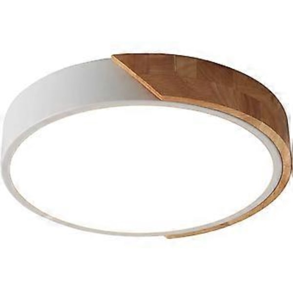LED Taklampa 24W Kallvit 6000K 2400LM, Modern Rund Inomhus Trä LED Taklampor 30 för Vardagsrum Kök Matsal Hall