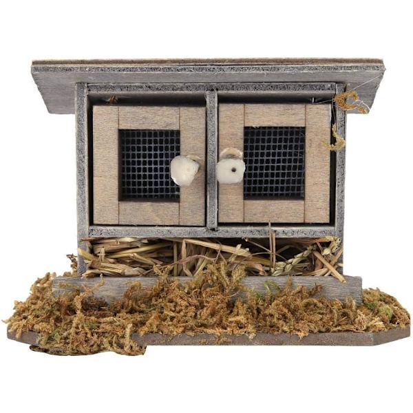 Dockhustillbehör 1/12 Miniatyrträdgård Coop för Dockhus Wo