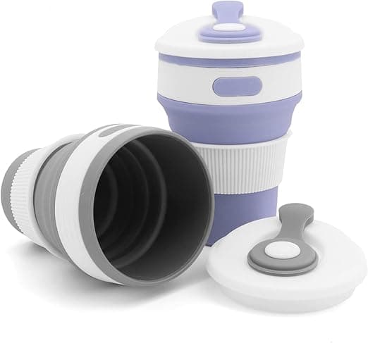 Foldbar kopp silikon 350ml (rosa) kaffekopp reisekopp gjenbrukbar