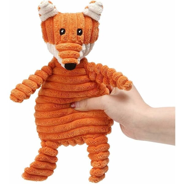 Hunde legetøj, ræveformet hundelegetøj, squeaky hundelegetøj, fløjl tyggelegetøj