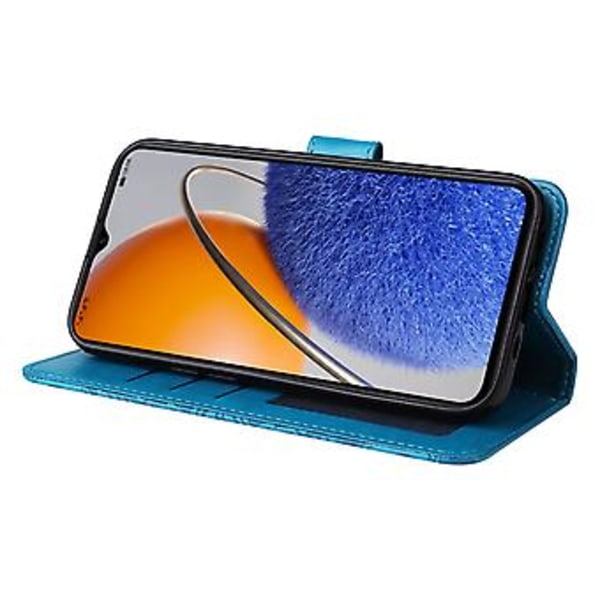 Solros Läder Telefonfodral För Huawei nova Y61 Blue