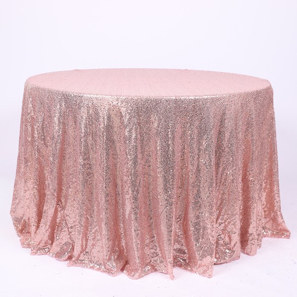 120cm Rund Sequin Glitter Dug til Bryllup og Fest (Rose Gold)