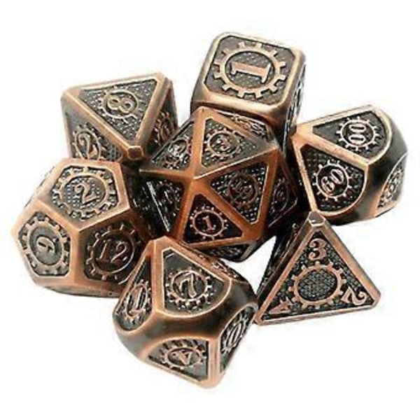 7 st/förpackning Polyedrisk zinklegering för Dragon Scales DnD RPG brädspelstärningar (06) 6