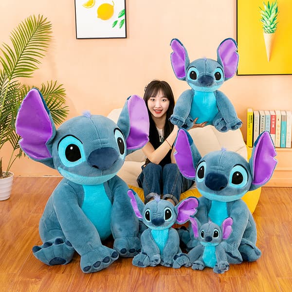 Blå Stitch Dukke 30cm Engel Blød Plys Legetøj