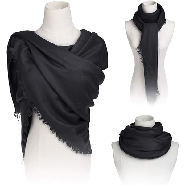 Black, scarf, square shawl, cotton, women's autumn and winter, ne