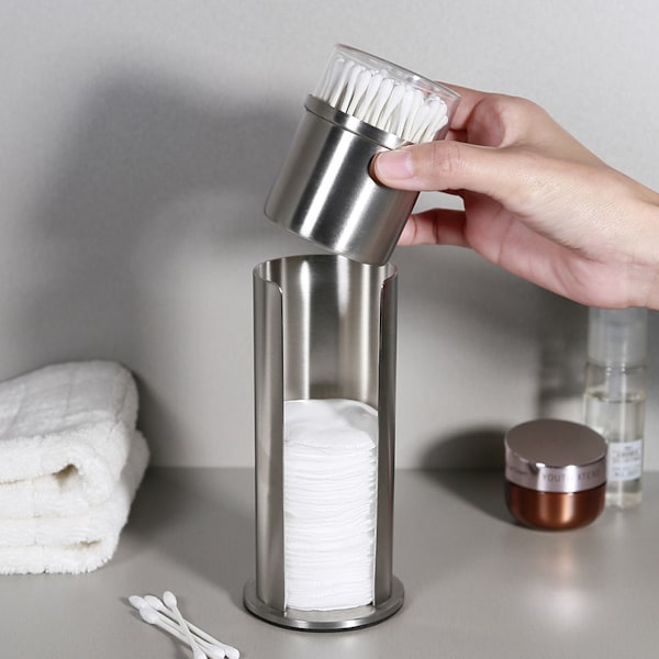 Bomuldsopbevaringskab i rustfrit stål til kosmetik, vatpinde