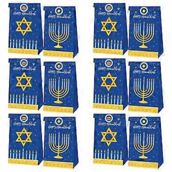 12 kpl Kätevät karkkipussit Festivaalin lahjapussit Hanukka-paperipussit Festivaalitarvike