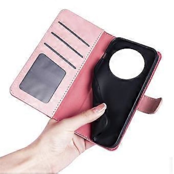 Til Xiaomi Redmi A3/Poco C61 4G Wallet Case PU Læder Farvesplejsning Stødsikkert Telefoncover Style B
