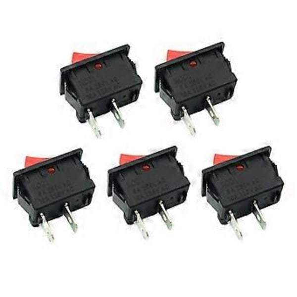 On-Off KCD11 2Pin 2P Sort Rød Båd Bil Vippekontakt 3A 250V 6A 125V AC Knap KCD1-11 10X15 10X15
