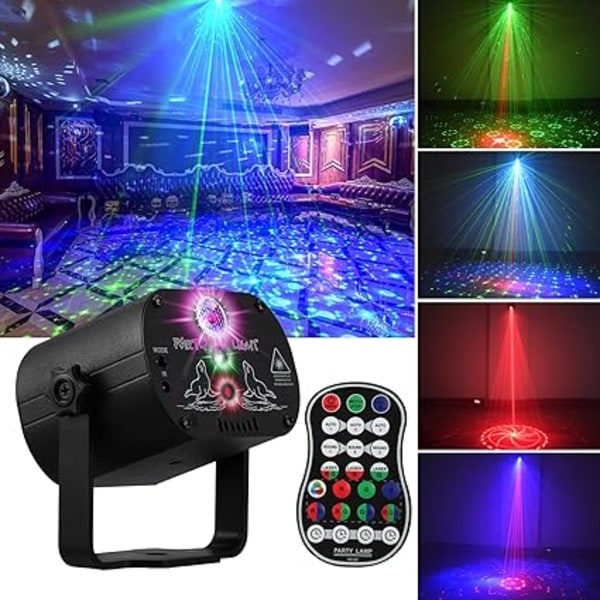 DJ Disco Stage Party Lights, LED-lydaktivert laserlys RGB