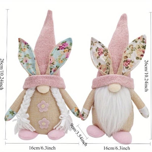 1 påskeharefigur - Nisseansigtsløs dukkeornament - Mandlig version