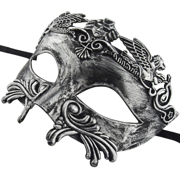 Antik grekisk spartan krigare romersk maskeradmask män venetiansk mask bröllop balmask Mardi Gras mask. Svart guld.