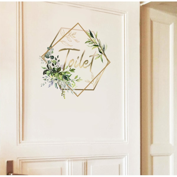 Fjärilsväggdekaler med blomlogo, fyrkantig badrumsdörrdekor