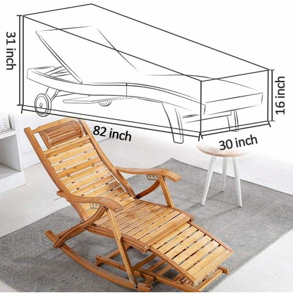 Havemøbelbeskytter, 2 stk. Vandtætte havemøbelbetræk, 210D Oxford, Anti-vind, Anti-UV, Rivfast til solseng (200 x 75 x 40/70cm) - Sort