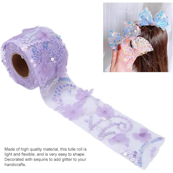 Glitter Tulle Fabric, Sequined Polyester Lightweight Portable Lit