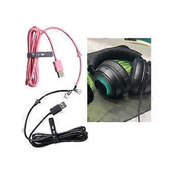 USB-johto, kuulokkeiden kaapelijohdon korjausosat 7.1 V2 / Kitty Edition -kuulokkeille, musta Black