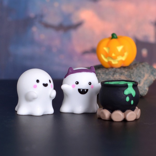 4 stykker Ghost Pumpkin Ornament Halloween Decor Crystal Ball Craf