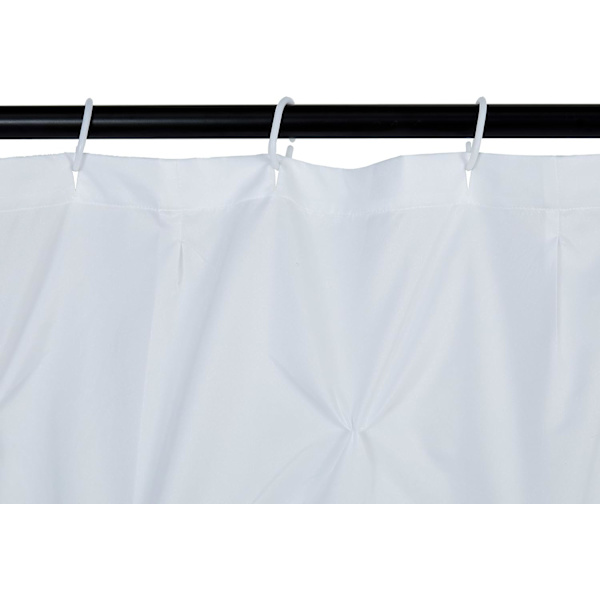 Hvid - 183x183cm - Waffle-vævet Bruseforhæng, Polyester