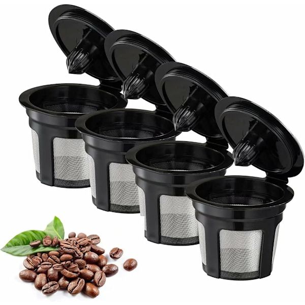 Återanvändbara K-koppar, 4-pack universella återanvändbara kaffefilter med Fo