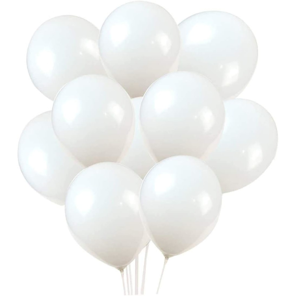 100-pak, 12-tommer, latexballoner, hvide balloner
