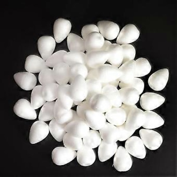 100x Vanddråbe Modellering Polystyren Skum Ornament DIY Håndværk 19mm 46mm 100pcs
