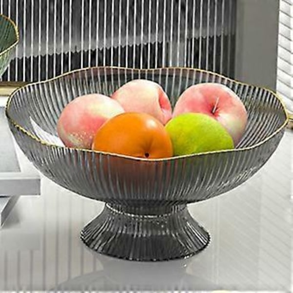 Fruktfat i plast med fot og dreneringshull, avtakbar base, for stue, salongbord, frukt, godteri og snacks