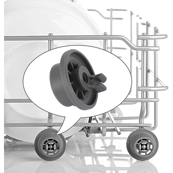 8 Ersättningshjul för diskmaskinsställ passar Bosch Kenmore & Neff Si