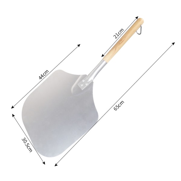 (35 cm, natural/silver) Pizza spatula + pizza cutter, aluminum, w