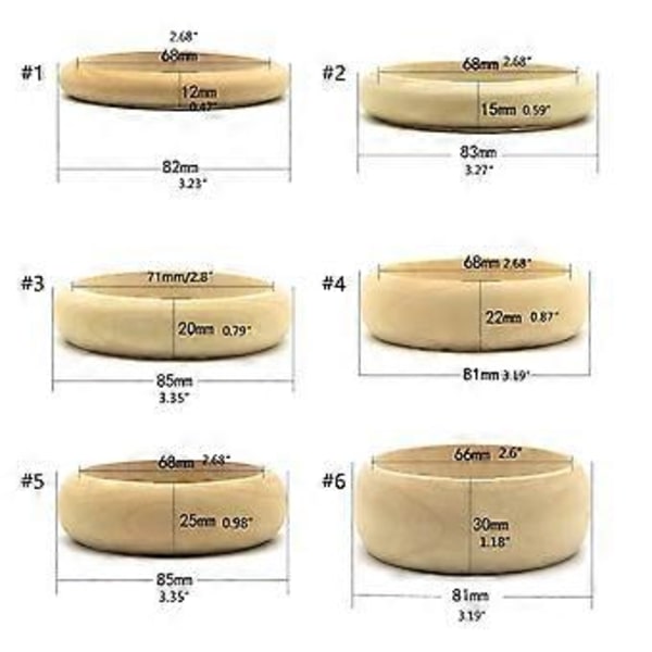 Log Träarmband Retro Trä Däckarmband Lackkonst Diy Barns Handgjorda Träcirkel Träarmband 4