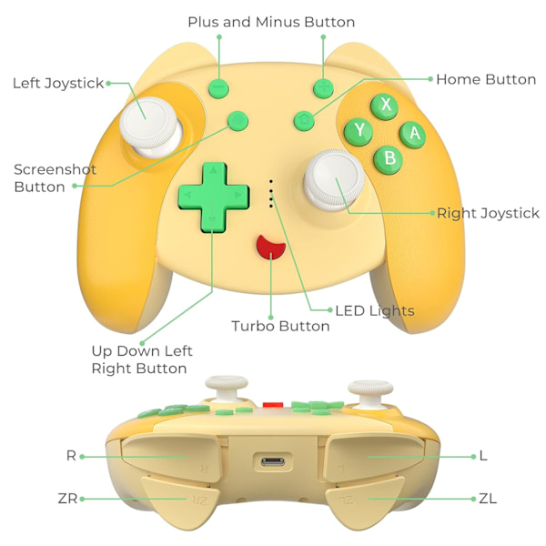 Trådlösa Switch-kontroller - Vit/Blå - Kompatibel med Nitendo-A
