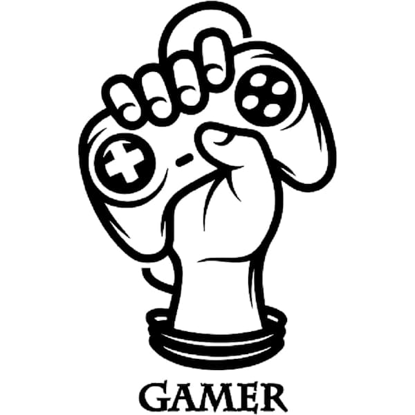 Gamer Power -seinätekstit pohjoismaisella tyylillä. \"Gamer Power\" ohjaimella