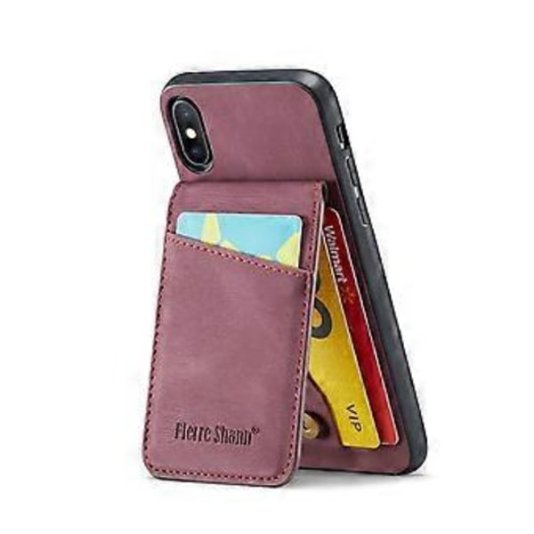 Crazy Horse PU -kotelo iPhone XR:lle Wine Red