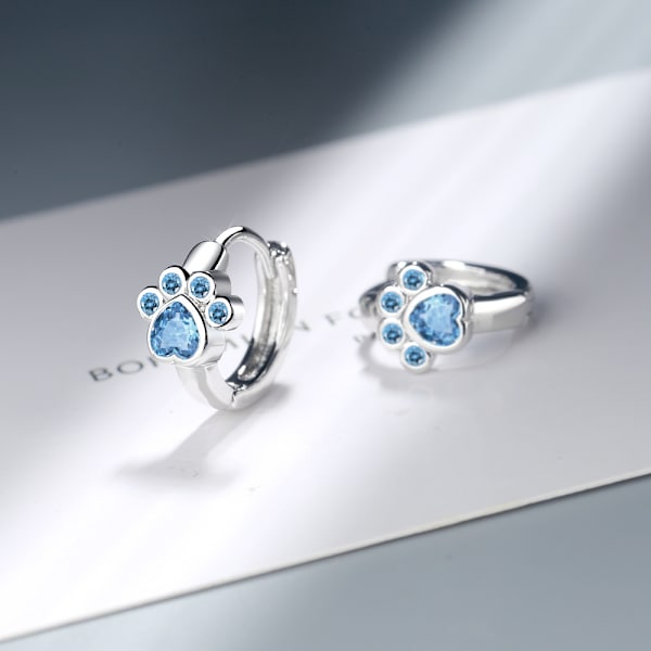 Söta Cubic Zirconia örhängen med liten båge med katt och print Ho