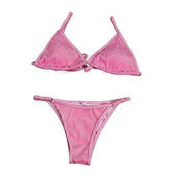 Dam Baddräkt Push Up BH Bikini Set Strandkläder (djuprosa XL) deep pink XL