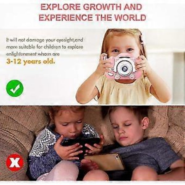 Digital kamera för barn i åldrarna 3-9 år, rolig leksakspresent för helgdagar och födelsedagar