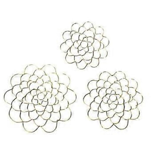 Blomsterarrangemang Rostfritt Stål Hjälpmedel Håller Växterna i Vasen i Ordning för Odling Jordgubbsblomma Golden 3pcs Set
