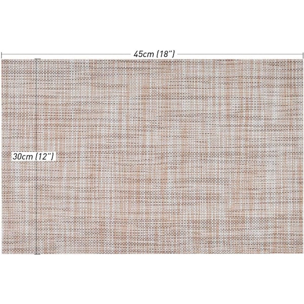 Lin-Bordsunderlägg (Set om 8), Vävt Vinyl Korsvävt Bordsmattor, Non