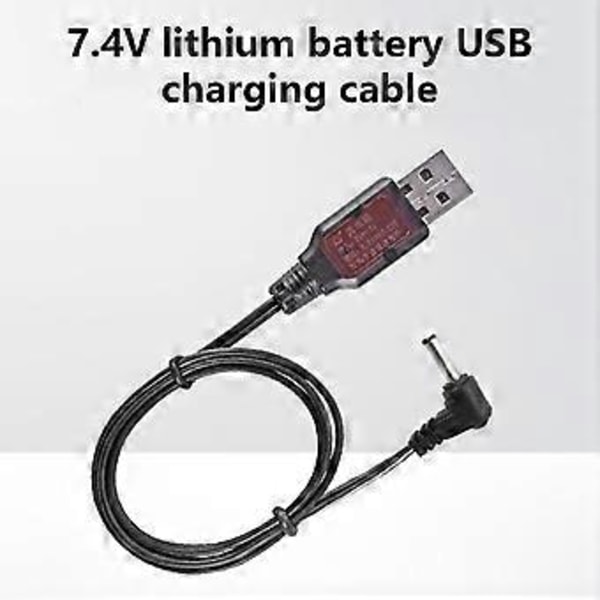 USB Laddningskabel Strömförsörjningssladd 3.6V Litiumbatterier Laddare Sladd med 3.5mm Kontakter för Leksaksbil Robot